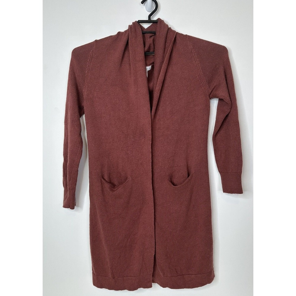Leith Knit Cardigan Duster Women's Small Snap Front‎ Pockets Belted Sweater